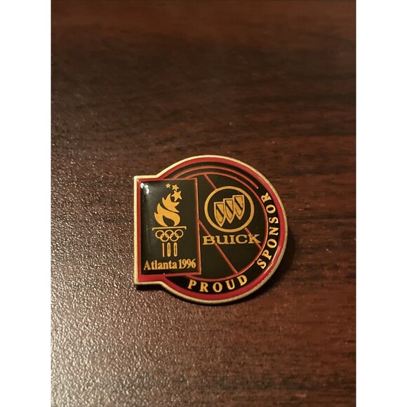 Vintage 1996 Atlanta Summer‎ Olympics Buick Cars Proud Sponsor Lapel Hat Pin - Picture 1 of 3